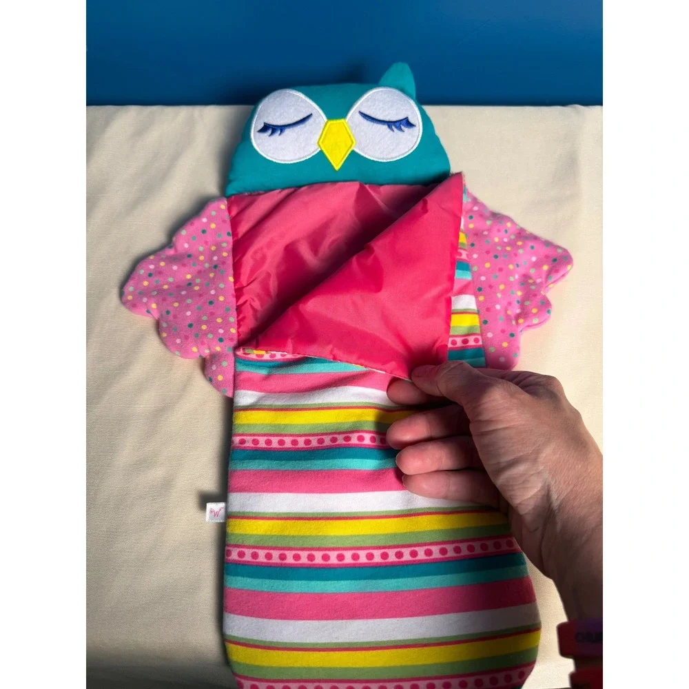 American Girl WellieWishers Owl Sleeping Bag Multi Color Striped Doll Accessory